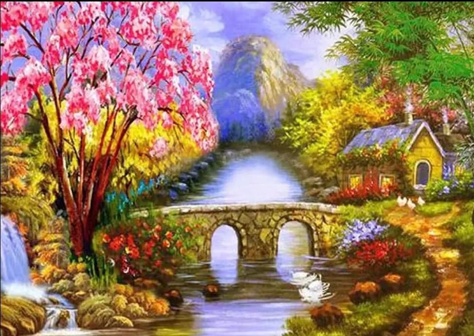 River Bridge - Diamond Art Dezigns