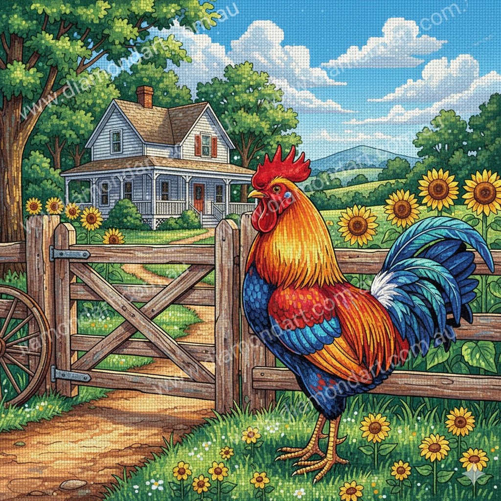 Roosters Farm - Diamond Art Dezigns