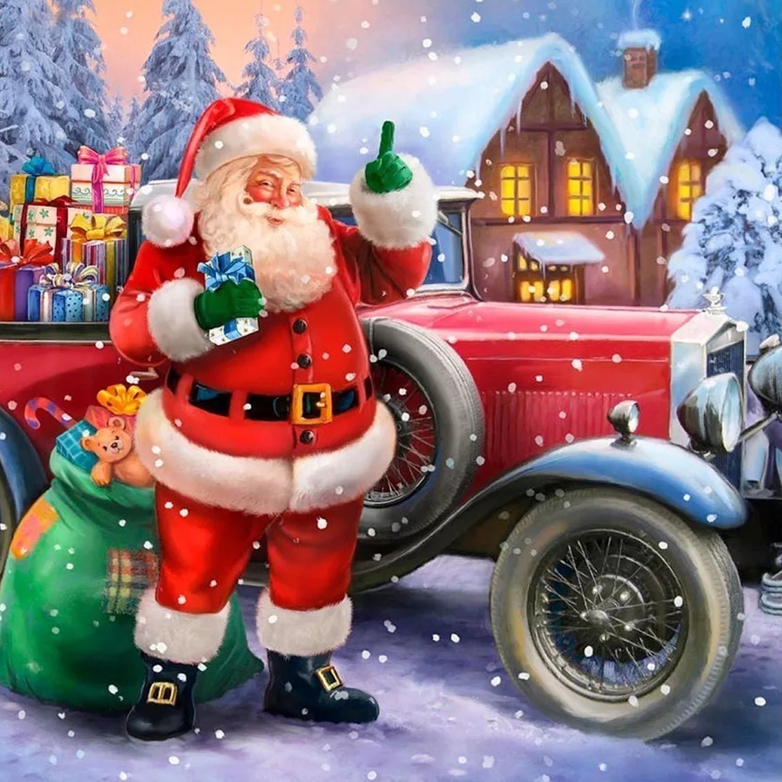 Santa Truck 40x40 - SALE! - Diamond Art Dezigns