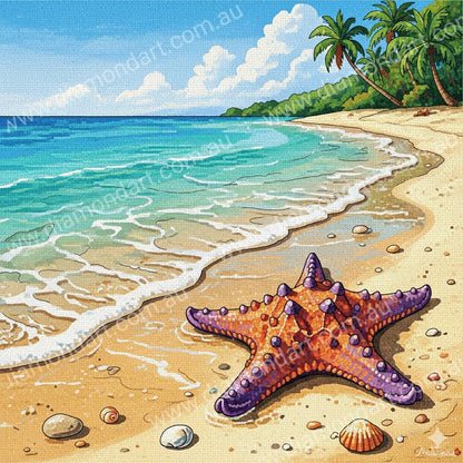 Starfish Beach - 5D Full Drill DIY Diamond Art Painting - Diamond Art Dezigns