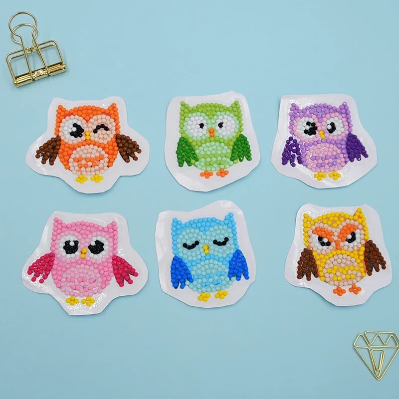 Stickers - Owls x 6 - Diamond Art Dezigns