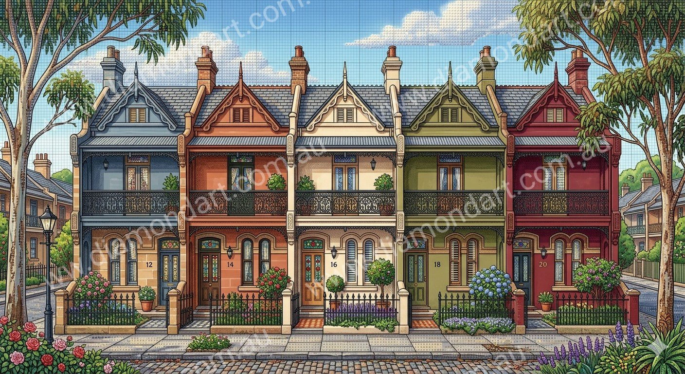 Sydney Cottages - 5D Full Drill DIY Diamond Art Painting - Diamond Art Dezigns