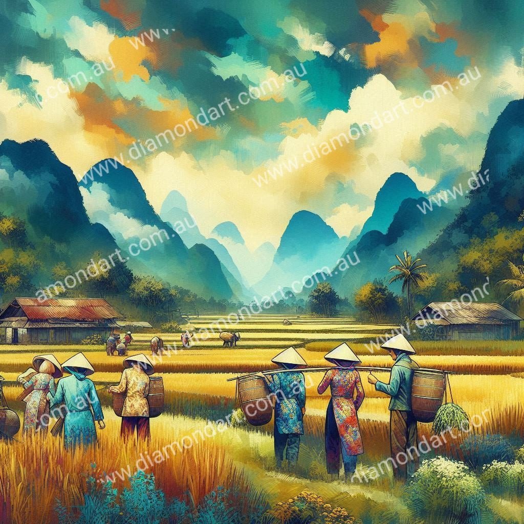 Vietnam Rice Fields - Diamond Art Dezigns
