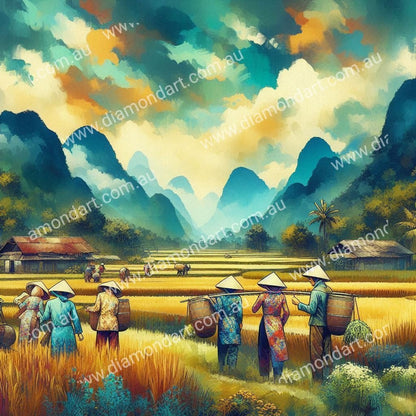 Vietnam Rice Fields - Diamond Art Dezigns