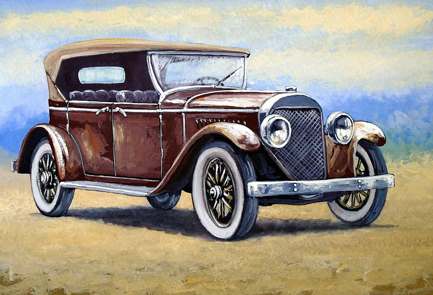 Vintage Brown Car - Diamond Art Dezigns