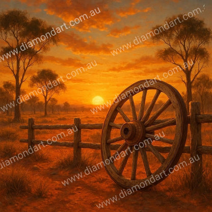 Wagon Wheel Sunset - Diamond Art Dezigns