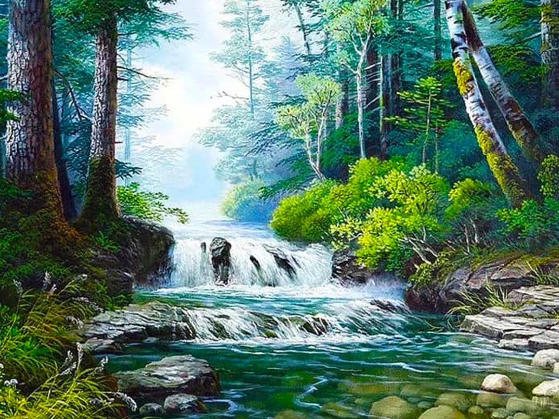 Waterfall Forest - Diamond Art Dezigns