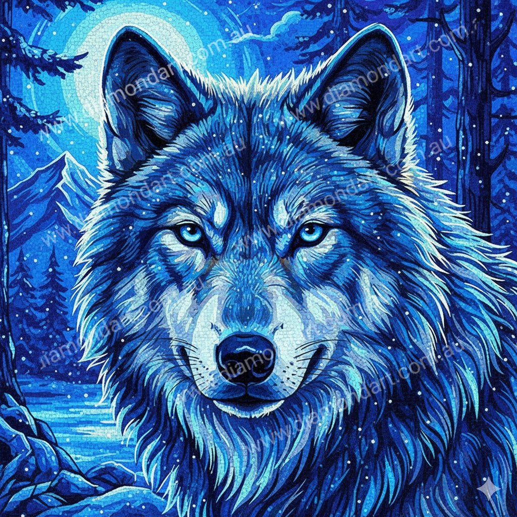 Wolf Steel Blue - Diamond Art Dezigns