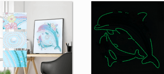 Glow in the Dark - Dolphin Flower - Diamond Art Dezigns