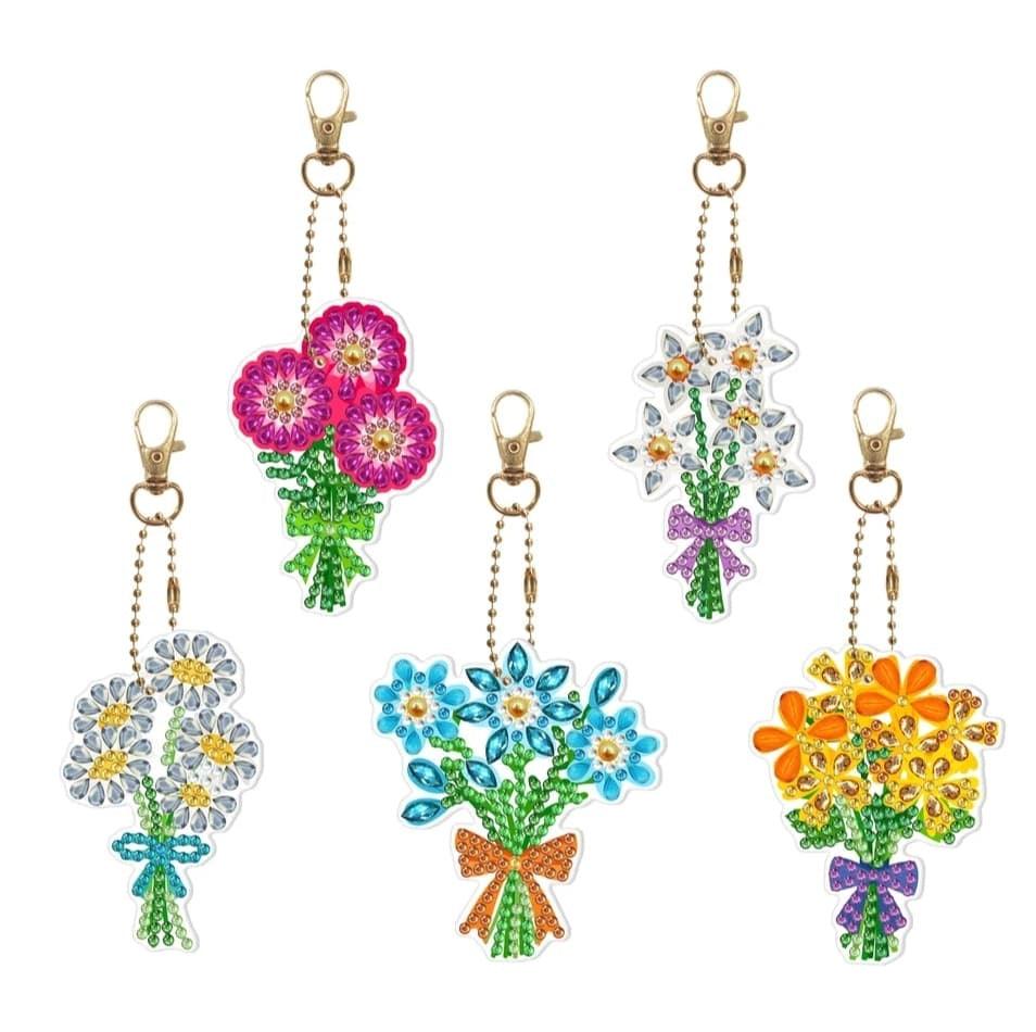 Keyring Flower Bouquet 5 Diamond Art Dezigns