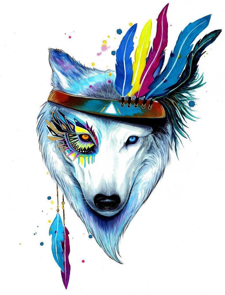 Wolf Feather 40x40 SALE! - Diamond Art Dezigns