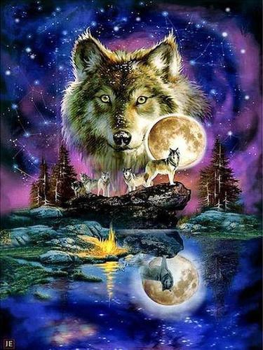 Wolf Moon Purple - Diamond Art Dezigns