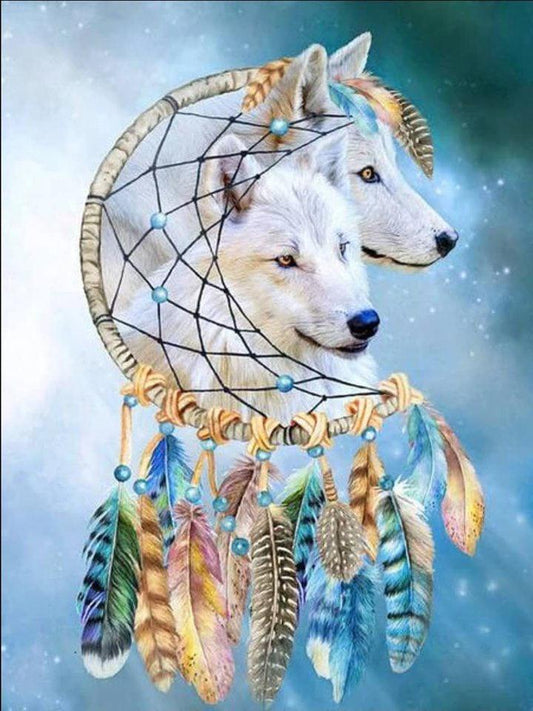 Wolf Twin Dreamcatcher - Diamond Art Dezigns
